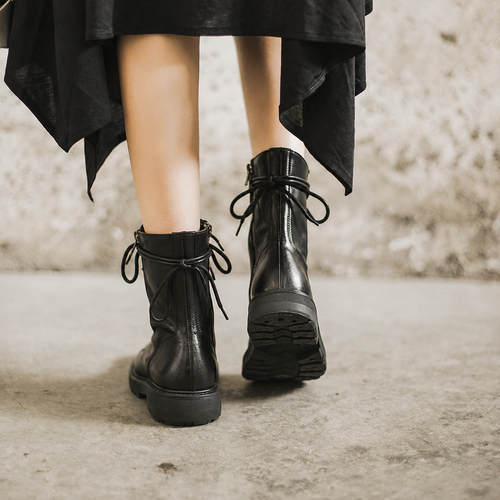 Ankelboots med snörning och dragkedja för dam-Footwear for women-Fjallbarn