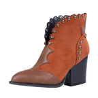 Ankelboots med spetsig tå och vågiga kanter för dam-Footwear for women-Fjallbarn