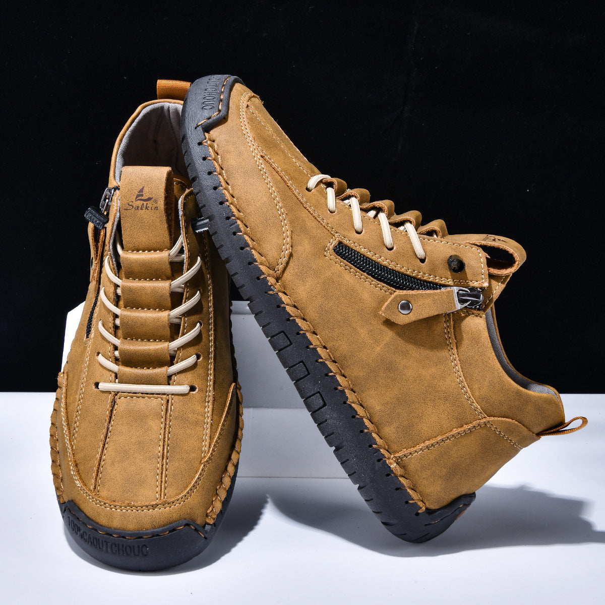 Ankelkängor för herrar med dragkedja på sidan och snörning fram-Footwear for men-Fjallbarn