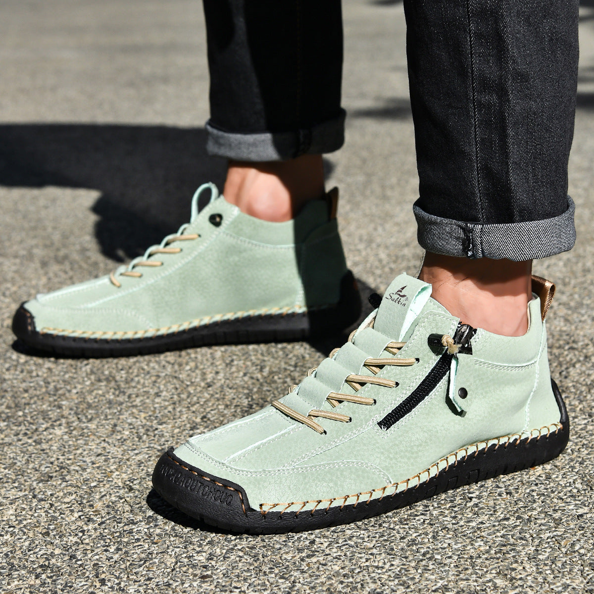 Ankelkängor för herrar med dragkedja på sidan och snörning fram-Footwear for men-Fjallbarn
