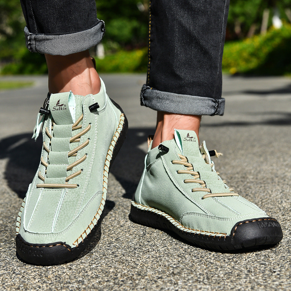 Ankelkängor för herrar med dragkedja på sidan och snörning fram-Footwear for men-Fjallbarn