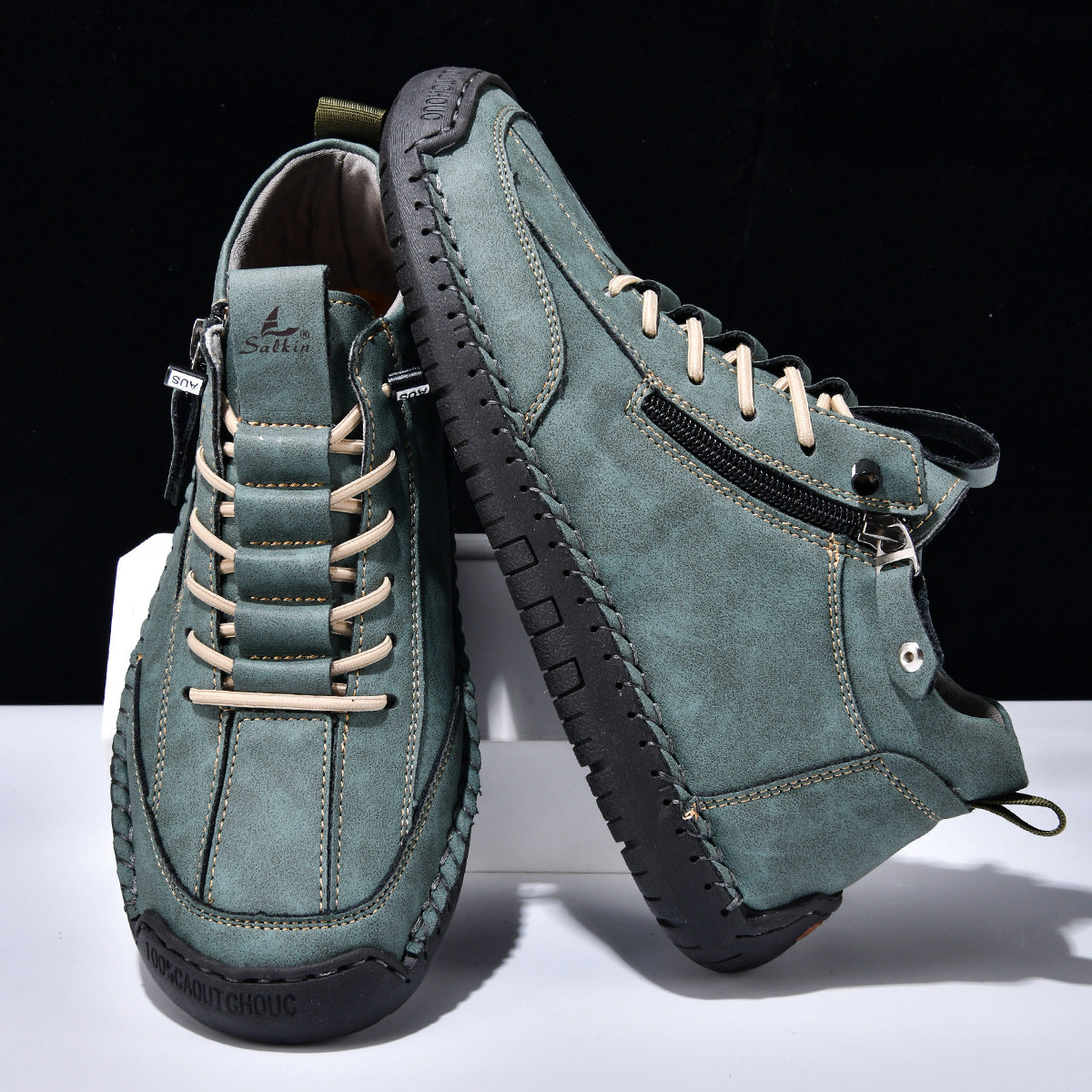 Ankelkängor för herrar med dragkedja på sidan och snörning fram-Footwear for men-Fjallbarn
