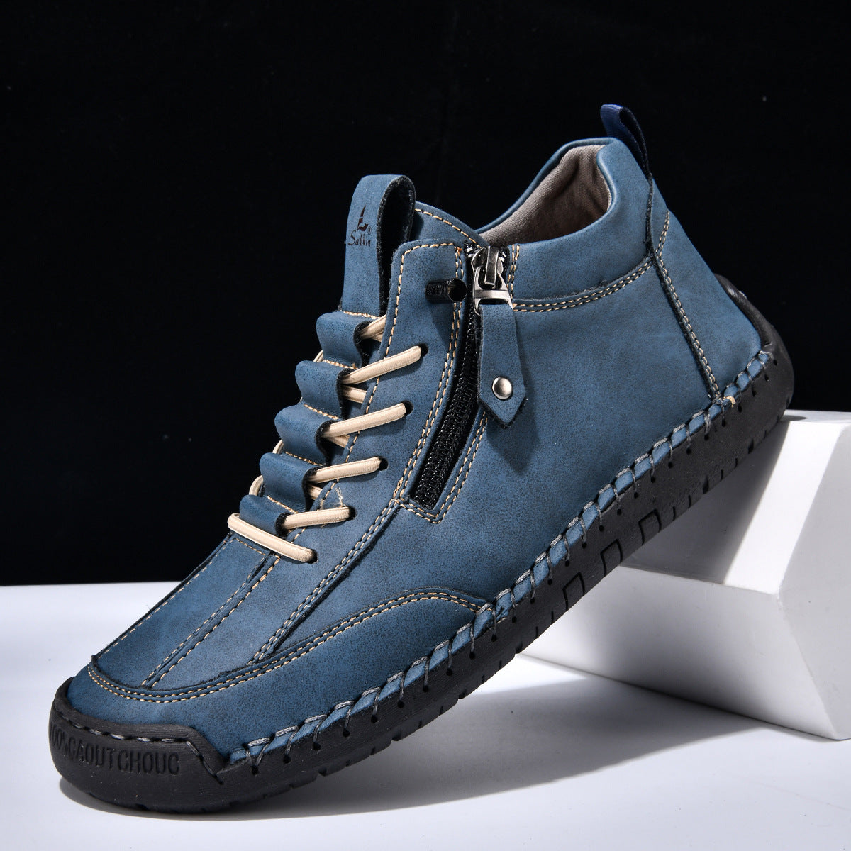 Ankelkängor för herrar med dragkedja på sidan och snörning fram-Footwear for men-Fjallbarn