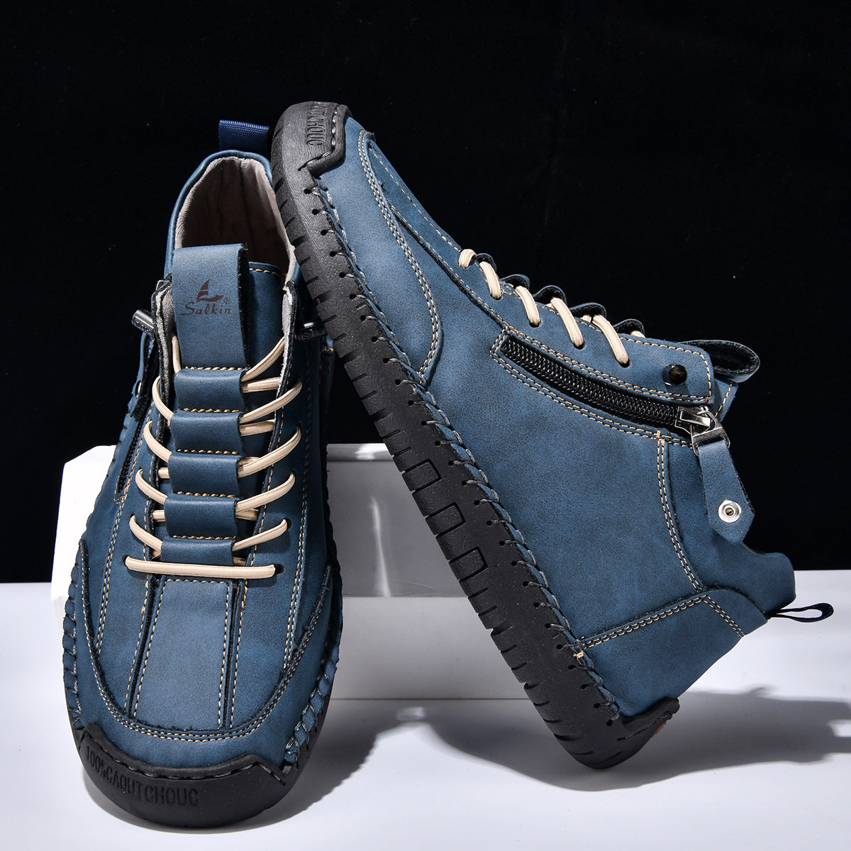 Ankelkängor för herrar med dragkedja på sidan och snörning fram-Footwear for men-Fjallbarn