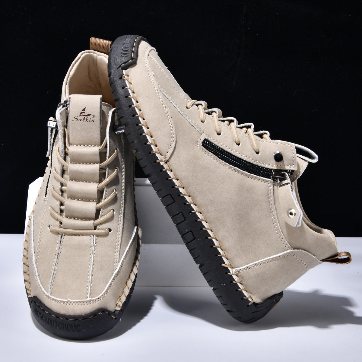 Ankelkängor för herrar med dragkedja på sidan och snörning fram-Footwear for men-Fjallbarn