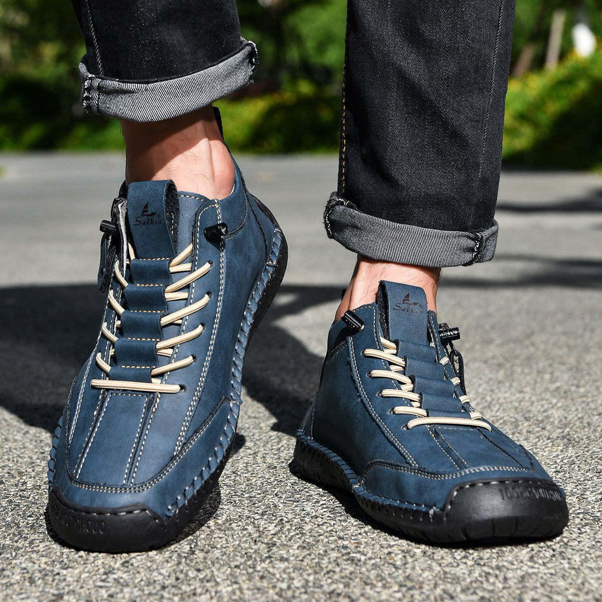 Ankelkängor för herrar med dragkedja på sidan och snörning fram-Footwear for men-Fjallbarn