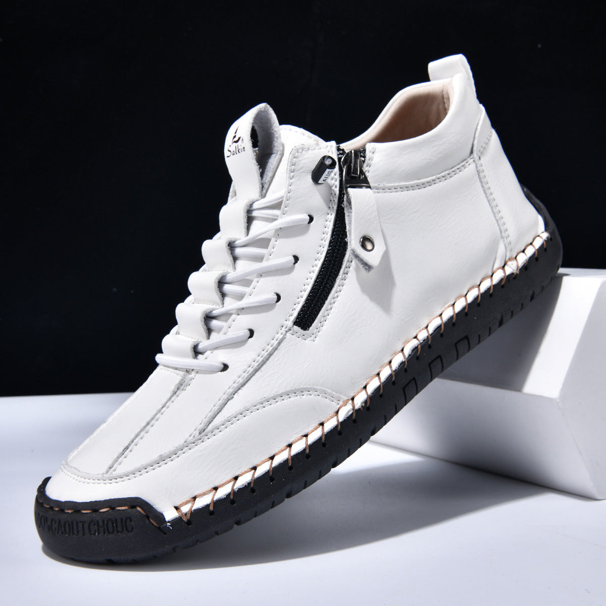Ankelkängor för herrar med dragkedja på sidan och snörning fram-Footwear for men-Fjallbarn