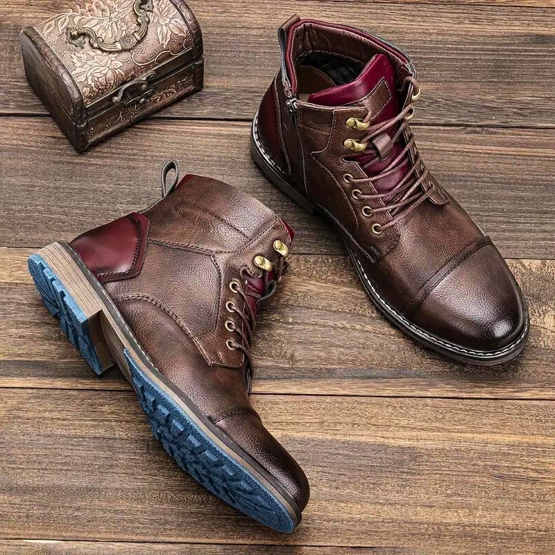 Ankelkängor med snörning och dragkedja för herrar-Footwear for men-Fjallbarn