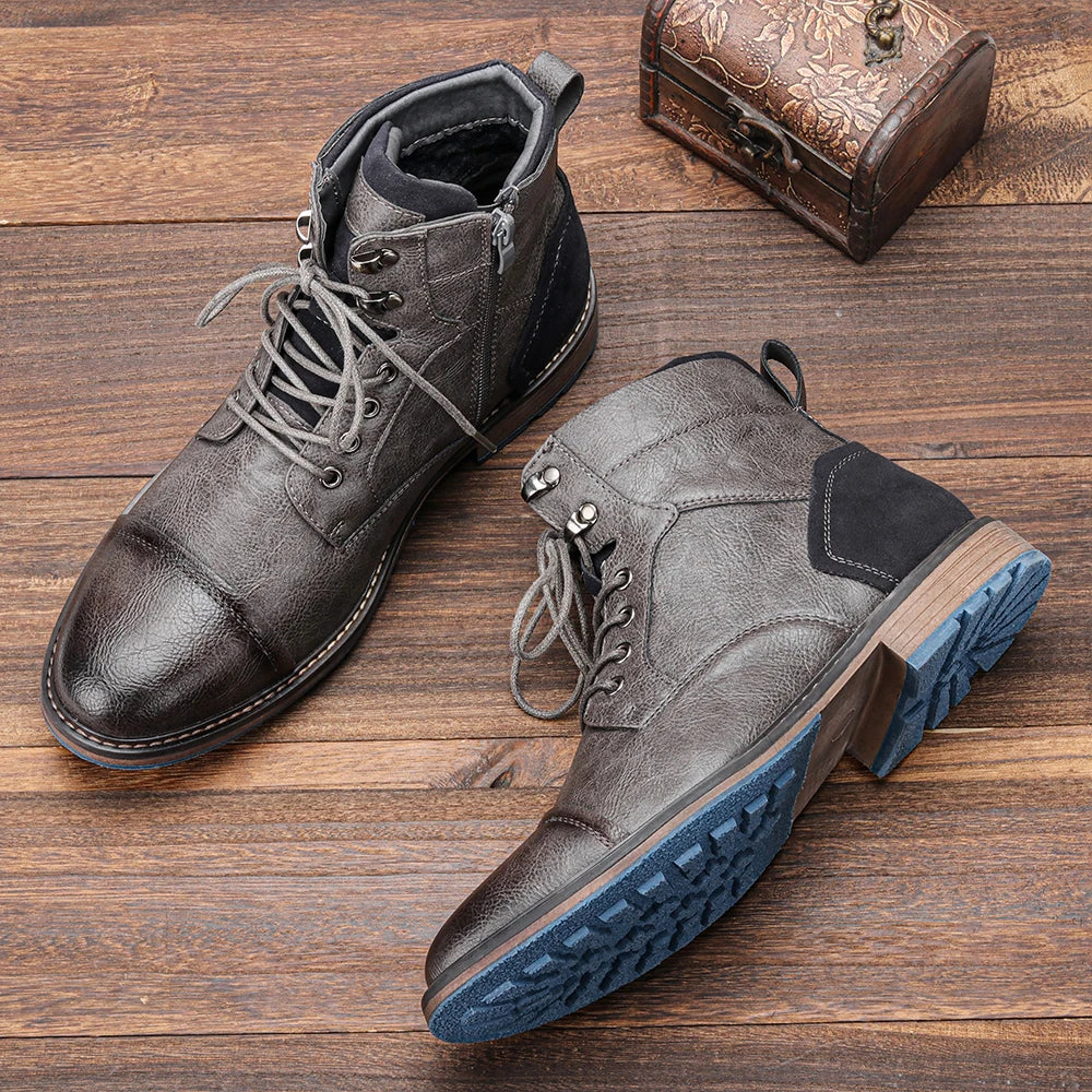 Ankelkängor med snörning och dragkedja för herrar-Footwear for men-Fjallbarn