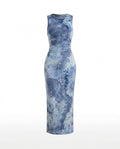 Ärmellös maxiklänning med tie-dye för dam-Maxi Dress-Fjallbarn