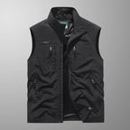 Ärmellose Cargo-väst för män med blixtlåsfickor-Vests for men-Fjallbarn
