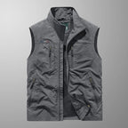 Ärmellose Cargo-väst för män med blixtlåsfickor-Vests for men-Fjallbarn