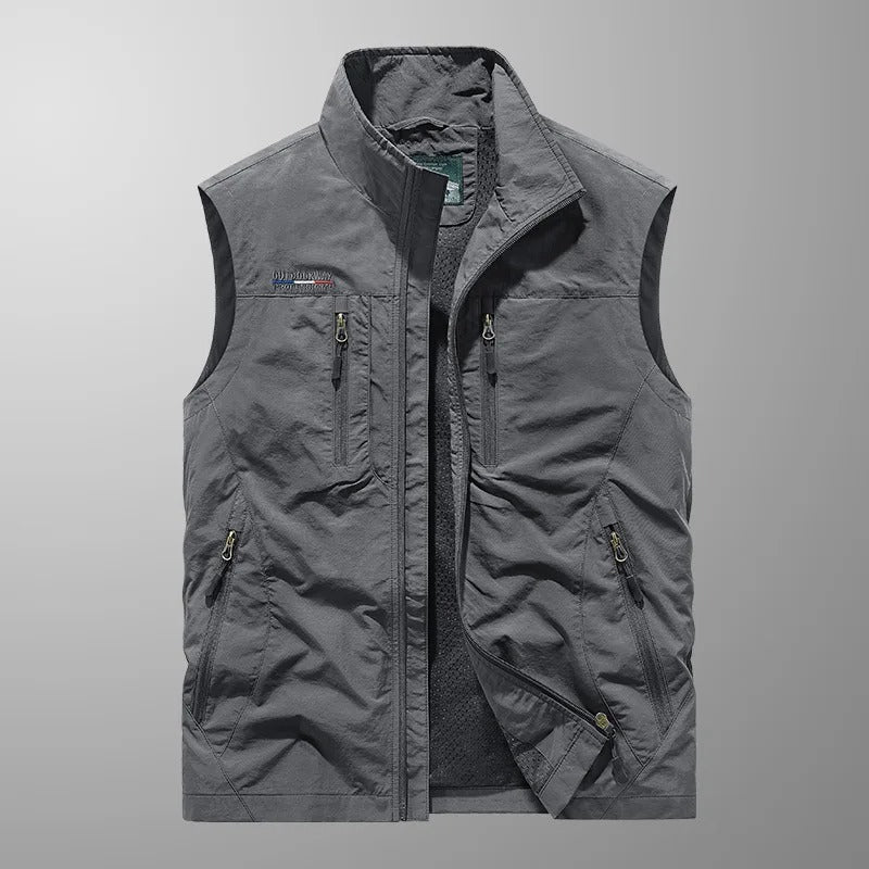 Ärmellose Cargo-väst för män med blixtlåsfickor-Vests for men-Fjallbarn