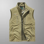 Ärmellose Cargo-väst för män med blixtlåsfickor-Vests for men-Fjallbarn