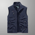 Ärmellose Cargo-väst för män med blixtlåsfickor-Vests for men-Fjallbarn