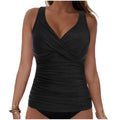Ärmelloses Tankini-Oberteil mit V-Ausschnitt und Raffung für Damen-Swimwear for Women-Fjallbarn