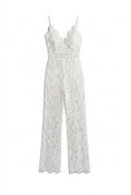 Ärmlös jumpsuit i spets med V-ringning och vida ben för dam-Jumpsuits for women-Fjallbarn