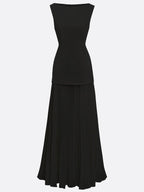 Ärmlös maxiklänning för dam med veckad kjol-Maxi Dress-Fjallbarn