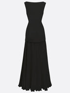 Ärmlös maxiklänning för dam med veckad kjol-Maxi Dress-Fjallbarn