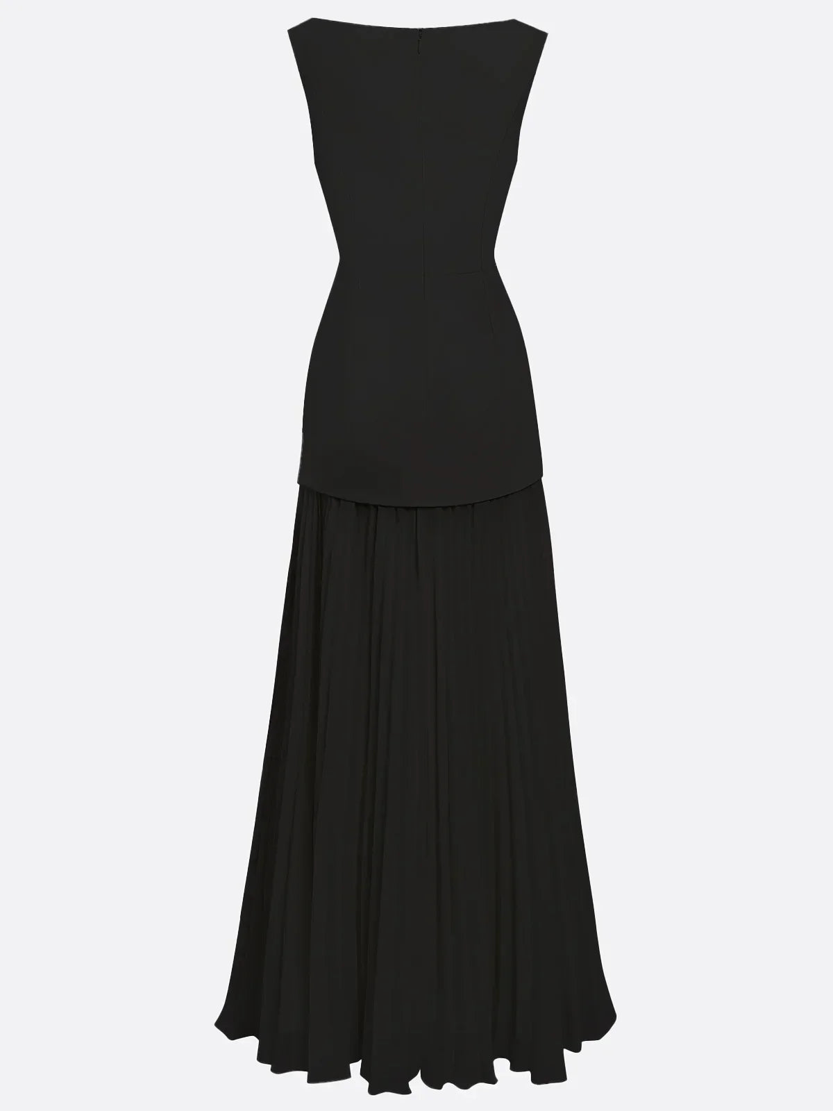 Ärmlös maxiklänning för dam med veckad kjol-Maxi Dress-Fjallbarn
