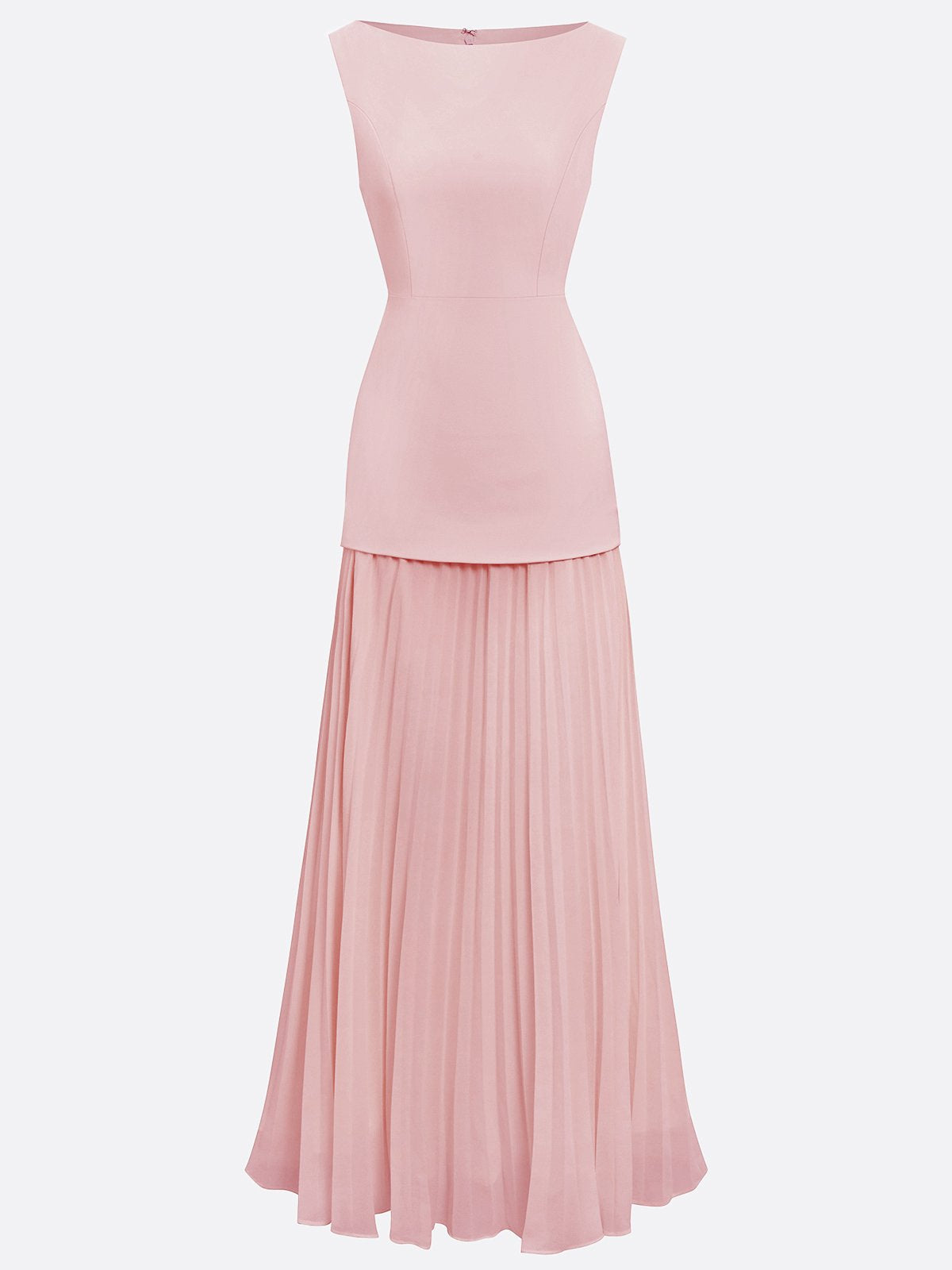 Ärmlös maxiklänning för dam med veckad kjol-Maxi Dress-Fjallbarn