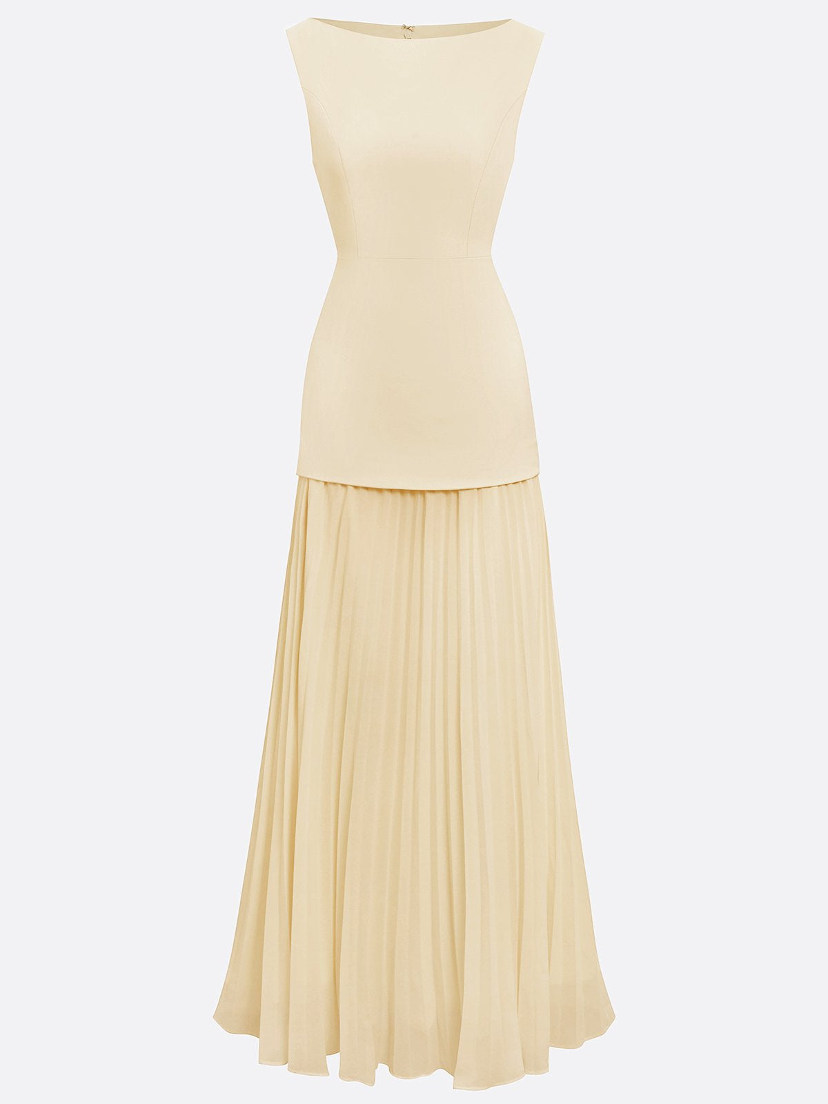 Ärmlös maxiklänning för dam med veckad kjol-Maxi Dress-Fjallbarn
