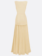 Ärmlös maxiklänning för dam med veckad kjol-Maxi Dress-Fjallbarn