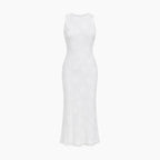 Ärmlös midiklänning med blommigt mönster för dam-Midi Dress-Fjallbarn