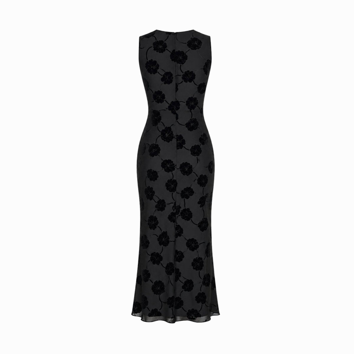 Ärmlös midiklänning med blommigt mönster för dam-Midi Dress-Fjallbarn