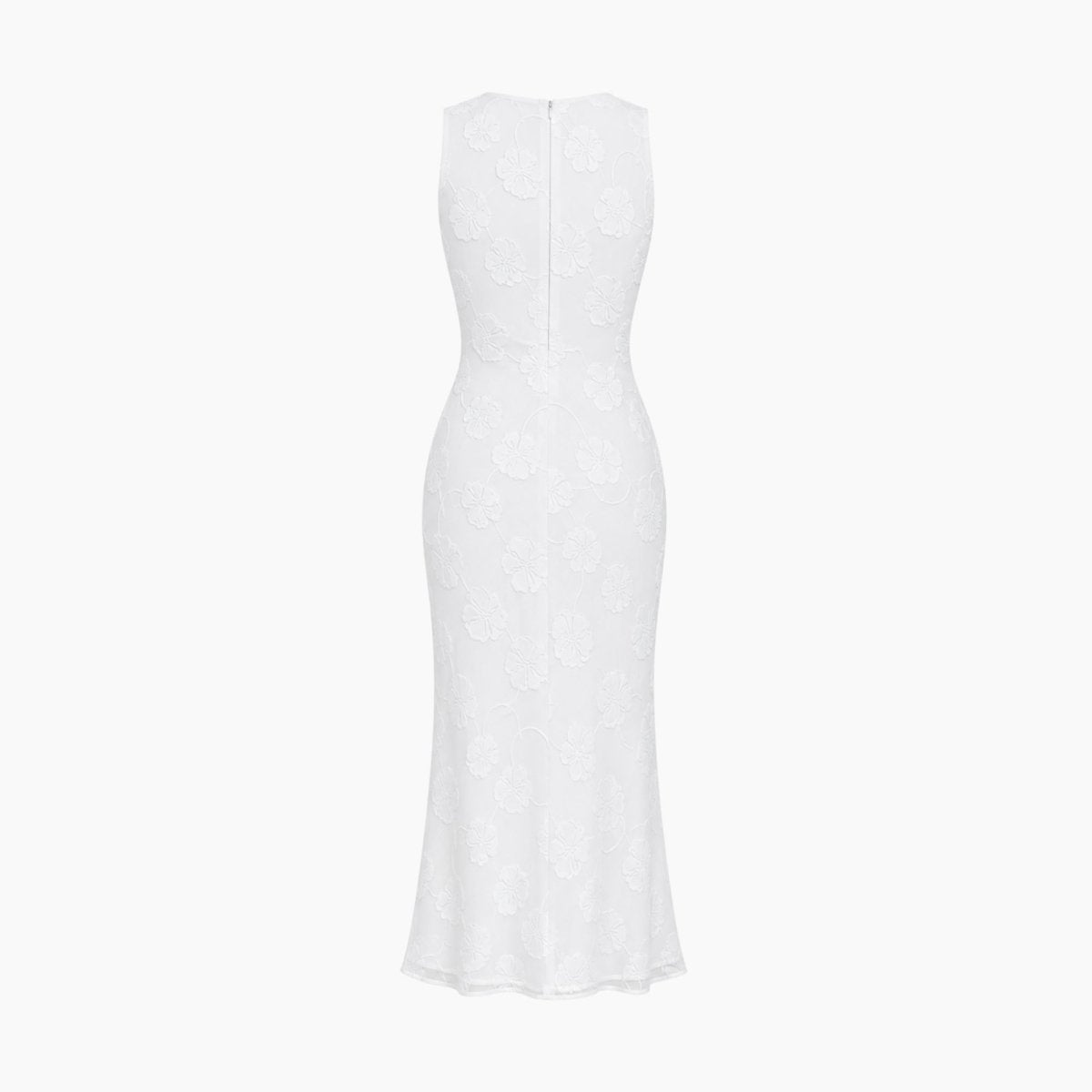 Ärmlös midiklänning med blommigt mönster för dam-Midi Dress-Fjallbarn