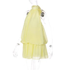 Ärmlös miniklänning med halterneck för dam-Mini Dress-Fjallbarn