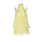Ärmlös miniklänning med halterneck för dam-Mini Dress-Fjallbarn