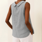 Ärmlös topp med rullkrage för dam-Tops for women-Fjallbarn