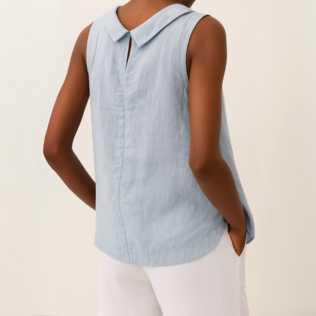 Ärmlös topp med rullkrage för dam-Tops for women-Fjallbarn