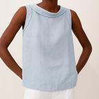 Ärmlös topp med rullkrage för dam-Tops for women-Fjallbarn