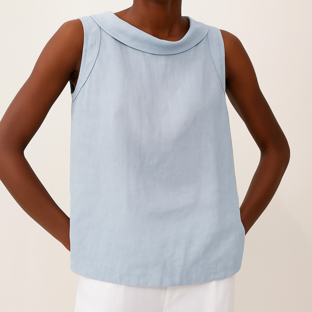 Ärmlös topp med rullkrage för dam-Tops for women-Fjallbarn