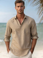 Avslappnad långärmad tröja för män-Shirts for men-Fjallbarn