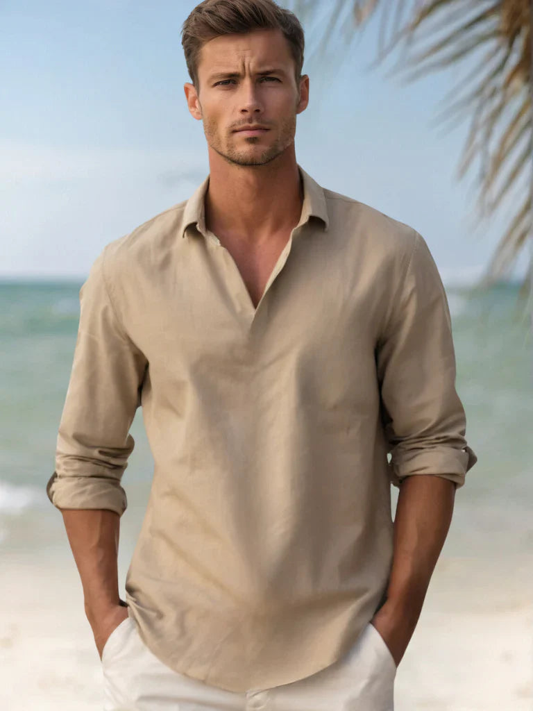 Avslappnad långärmad tröja för män-Shirts for men-Fjallbarn
