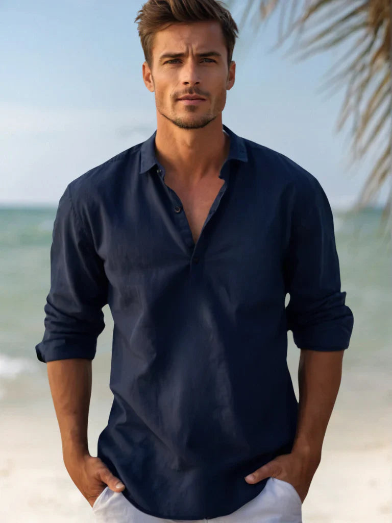 Avslappnad långärmad tröja för män-Shirts for men-Fjallbarn
