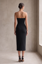 Axelbandslös midi-bodyconklänning för dam-Midi Dress-Fjallbarn