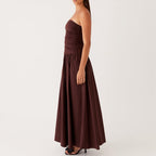 Axelbandslös mönstrad maxiklänning för dam-Maxi Dress-Fjallbarn