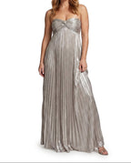 Axelbandslös plisserad maxiklänning för dam-Maxi Dress-Fjallbarn