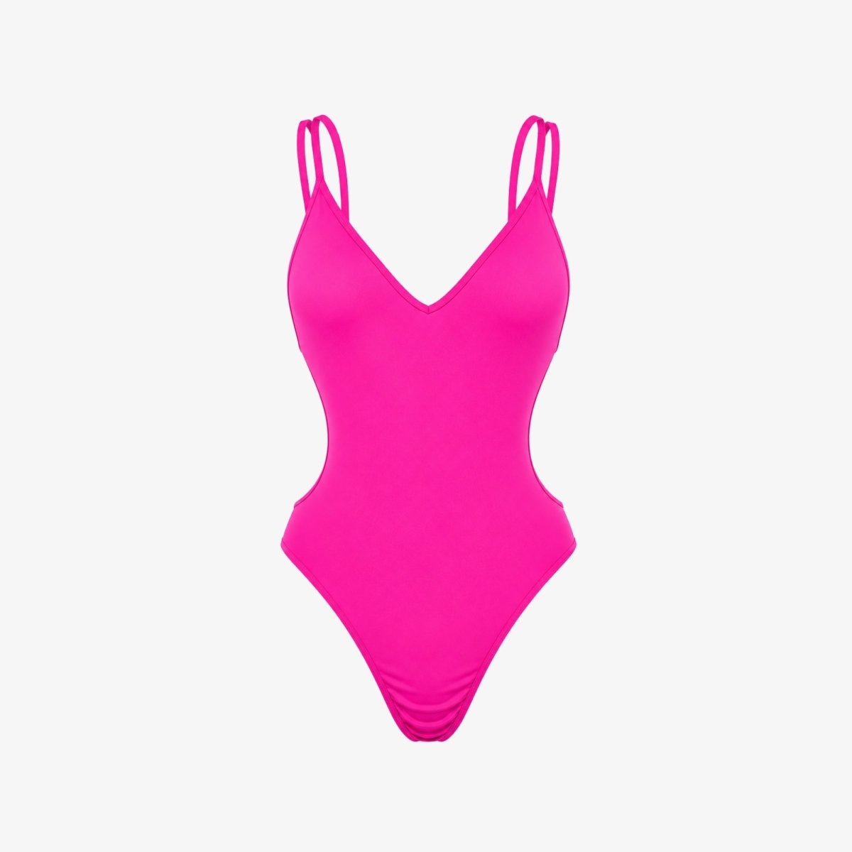 Badbaddräkt i ett stycke med utskurna sidor för dam-Swimwear for Women-Fjallbarn