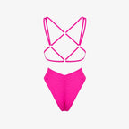 Badbaddräkt i ett stycke med utskurna sidor för dam-Swimwear for Women-Fjallbarn