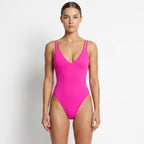 Badbaddräkt i ett stycke med utskurna sidor för dam-Swimwear for Women-Fjallbarn