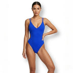 Badbaddräkt i ett stycke med utskurna sidor för dam-Swimwear for Women-Fjallbarn