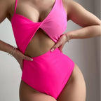 Baddräkt med cutout och twist-detalj för dam-Swimwear for women-Fjallbarn