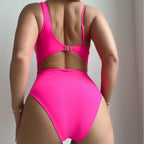 Baddräkt med cutout och twist-detalj för dam-Swimwear for women-Fjallbarn