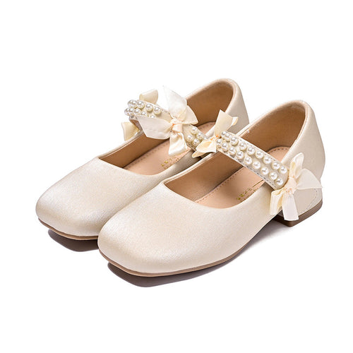Ballerinaskor för flickor med pärlband och rosettdetalj-Footwear for women-Fjallbarn