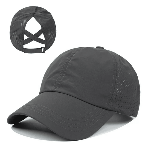 Basebollkeps för dam med hästsvansöppning och korslagda band-Accessories for Women-Fjallbarn
